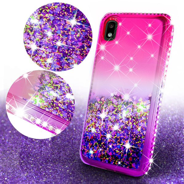 glitter phone case for motorola moto e6 - hot pink/purple gradient - www.coverlabusa.com