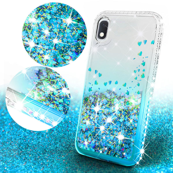 clear liquid phone case for motorola moto e6 - teal - www.coverlabusa.com