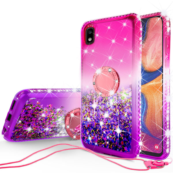 glitter phone case for motorola moto e6 - hot pink/purple gradient - www.coverlabusa.com