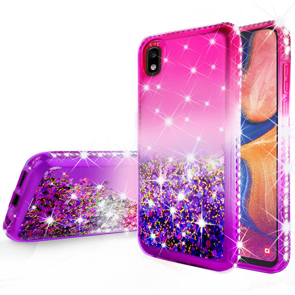 glitter phone case for motorola moto e6 - hot pink/purple gradient - www.coverlabusa.com