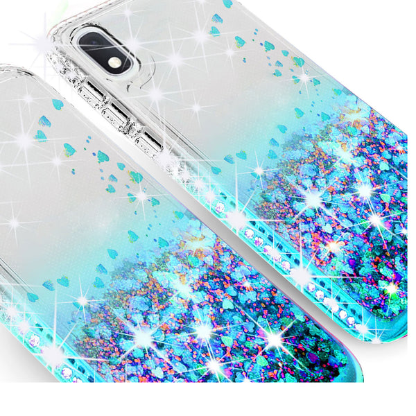 clear liquid phone case for motorola moto e6 - teal - www.coverlabusa.com