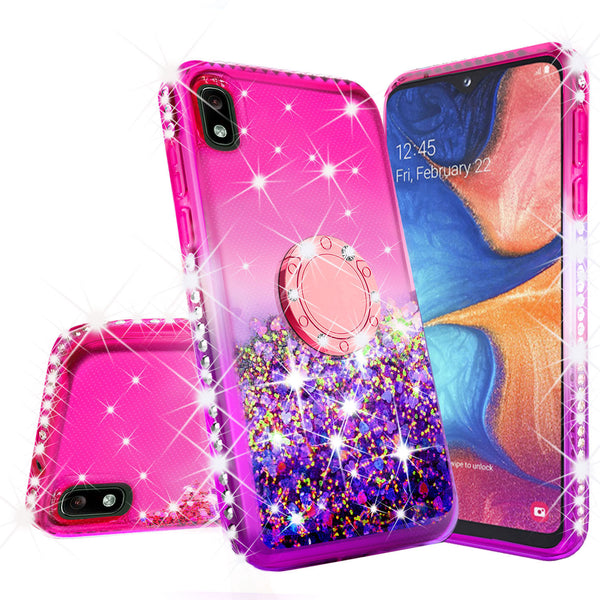 glitter phone case for motorola moto e6 - hot pink/purple gradient - www.coverlabusa.com