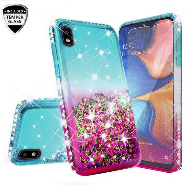 glitter phone case for motorola moto e6 - teal/pink gradient - www.coverlabusa.com