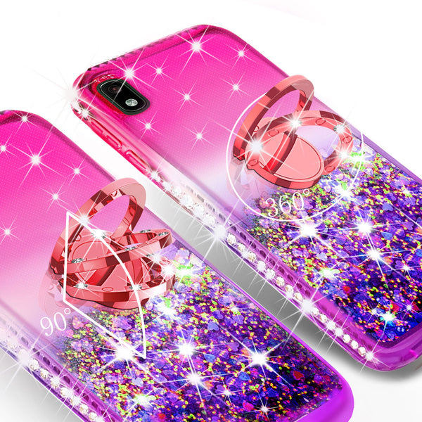 glitter phone case for motorola moto e6 - hot pink/purple gradient - www.coverlabusa.com