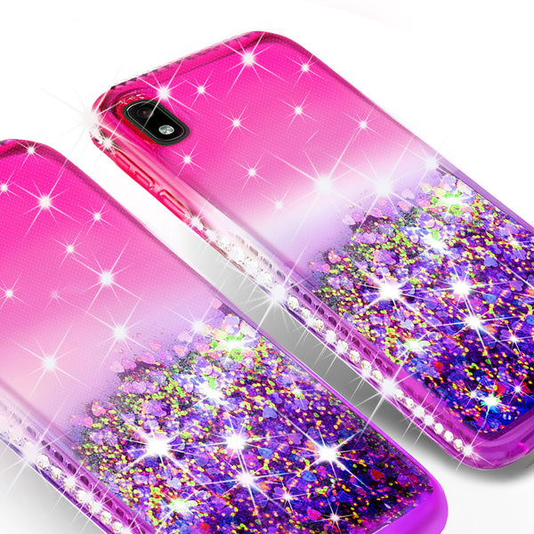 glitter phone case for motorola moto e6 - hot pink/purple gradient - www.coverlabusa.com