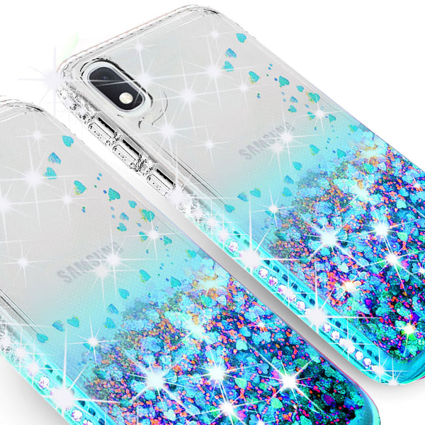 clear liquid phone case for samsung galaxy a10e - teal - www.coverlabusa.com