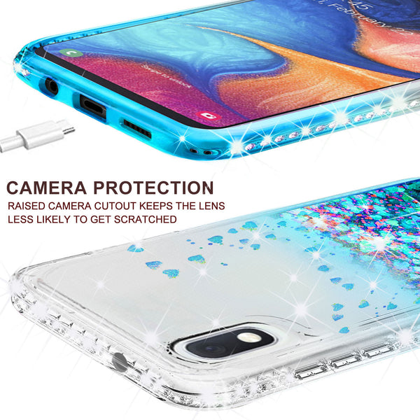 clear liquid phone case for motorola moto e6 - teal - www.coverlabusa.com