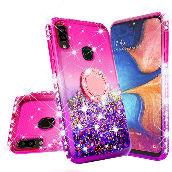 glitter phone case for samsung galaxy a20 - hot pink/purple gradient - www.coverlabusa.com