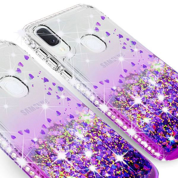clear liquid phone case for samsung galaxy a20 - purple - www.coverlabusa.com