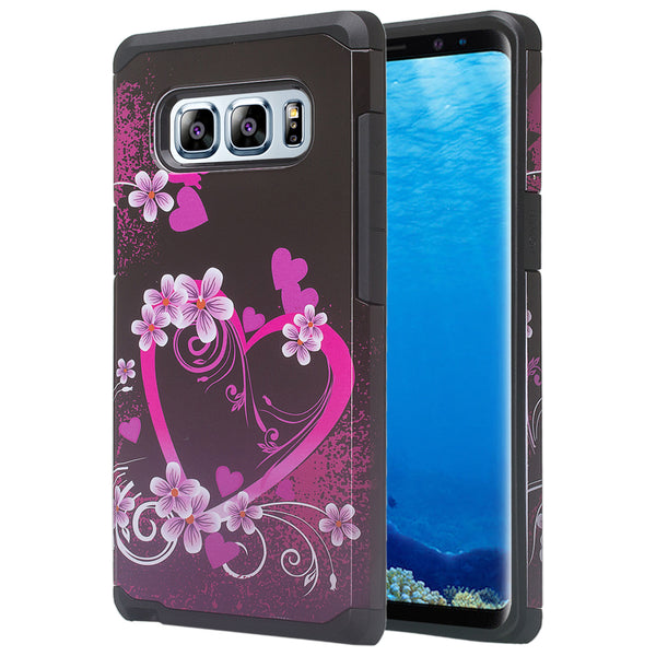 samsung galaxy note 8 hybrid case - heart butterflies - www.coverlabusa.com