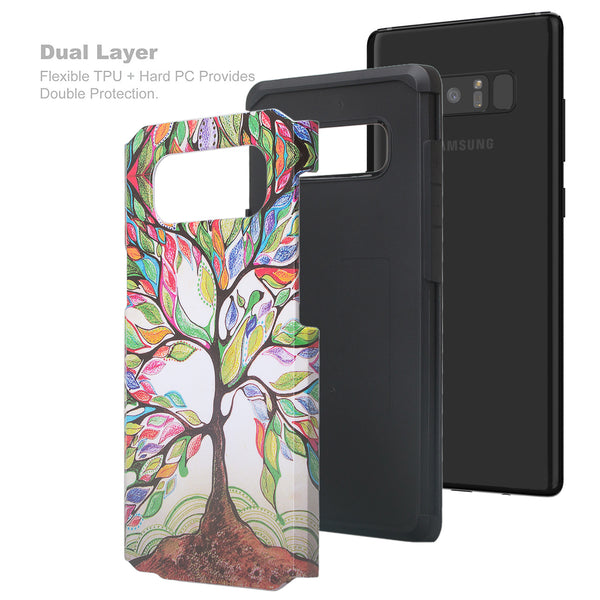 samsung galaxy note 8 hybrid case - vibrant tree - www.coverlabusa.com