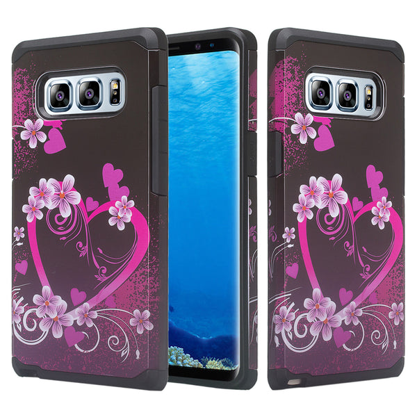 samsung galaxy note 8 hybrid case - heart butterflies - www.coverlabusa.com