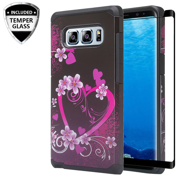 samsung galaxy note 8 hybrid case - heart butterflies - www.coverlabusa.com