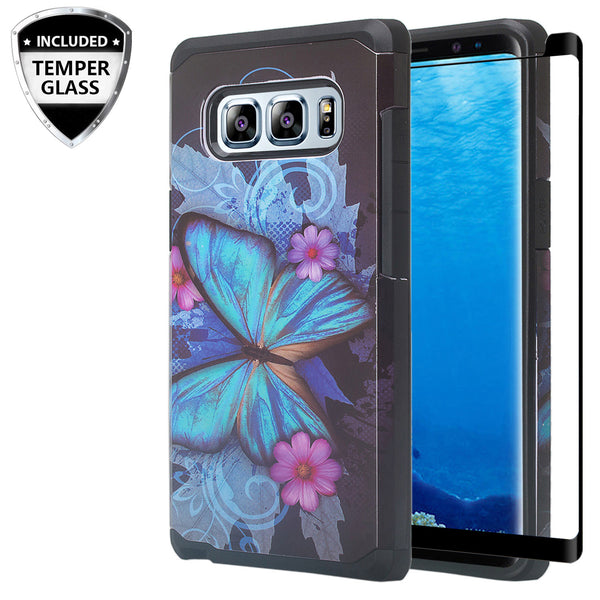 amsung galaxy note 8 hybrid case - blue butterfly - www.coverlabusa.com