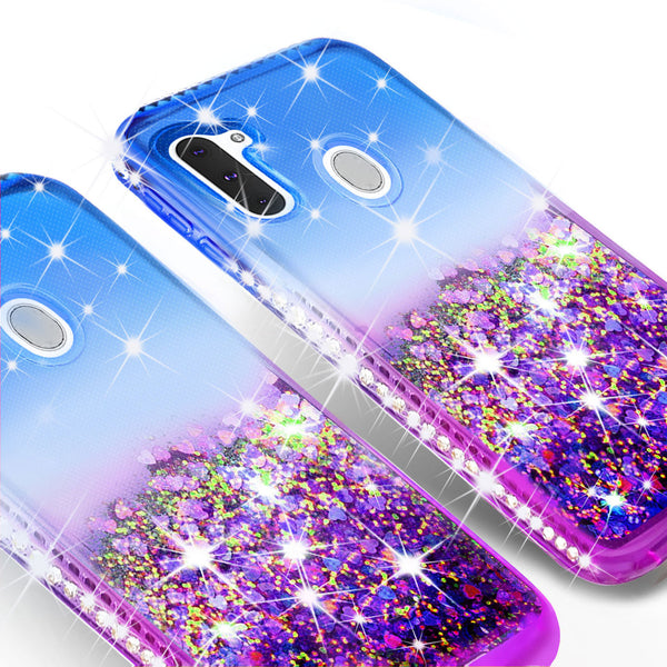 glitter phone case for samsung galaxy a11 - blue/purple gradient - www.coverlabusa.com