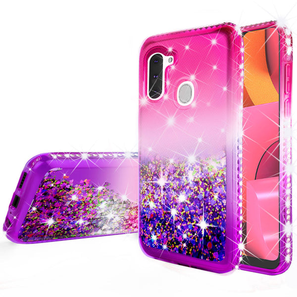 glitter phone case for samsung galaxy a21 - hot pink/purple gradient - www.coverlabusa.com