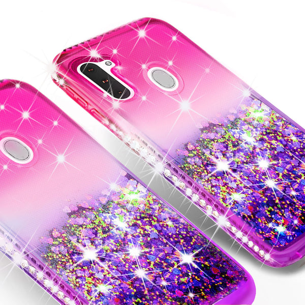 glitter phone case for samsung galaxy a11 - hot pink/purple gradient - www.coverlabusa.com