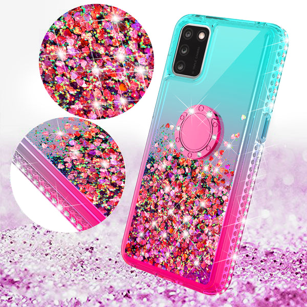 glitter phone case for tcl a3x - teal/pink gradient - www.coverlabusa.com