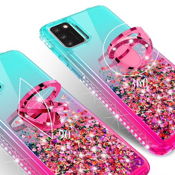 glitter phone case for tcl a3x - teal/pink gradient - www.coverlabusa.com