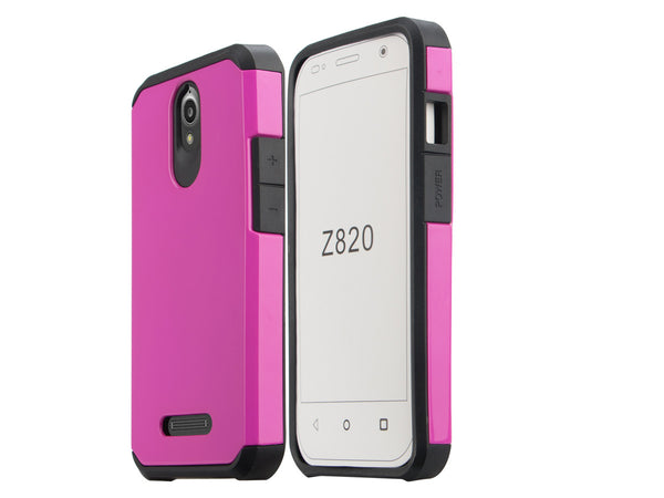 ZTE Obsidian Slim Hybrid Dual Layer Case - Hot Pink/Black - www.coverlabusa.com