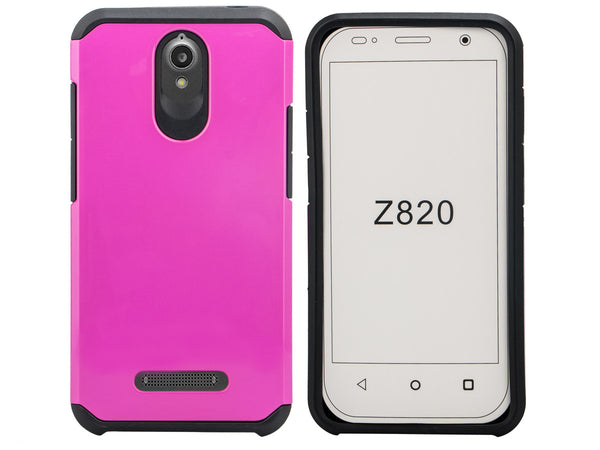 ZTE Obsidian Slim Hybrid Dual Layer Case - Hot Pink/Black - www.coverlabusa.com