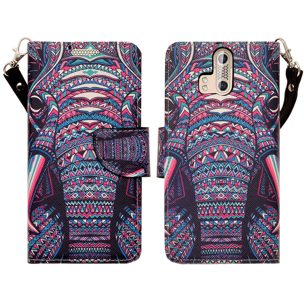ZTE Axon Pro leather wallet case - tribal elephant - www.coverlabusa.com