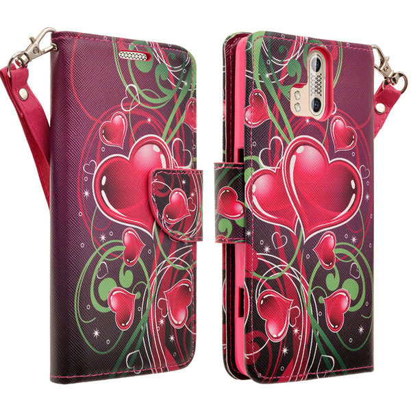 ZTE Axon Pro leather wallet case - heart strings - www.coverlabusa.com