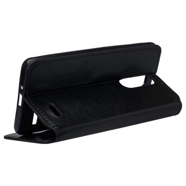ZTE Grand X4 leather wallet case - black - www.coverlabusa.com