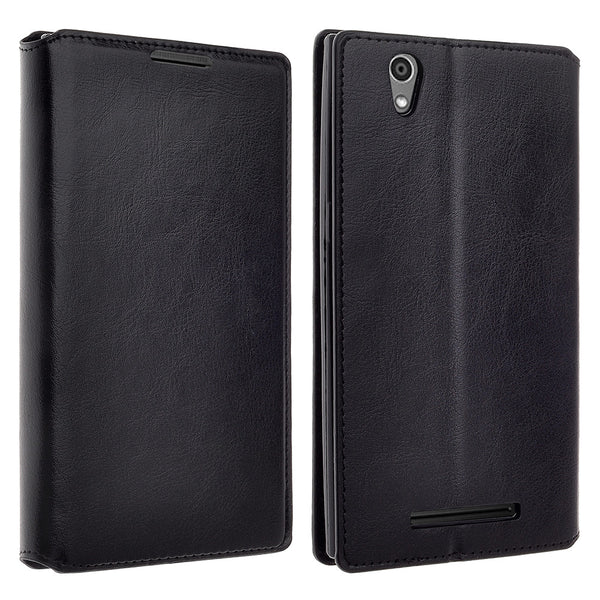 ZTE ZMAX leather wallet case - black - www.coverlabusa.com