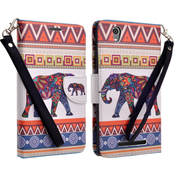 ZTE ZMAX leather wallet case - elephant - www.coverlabusa.com