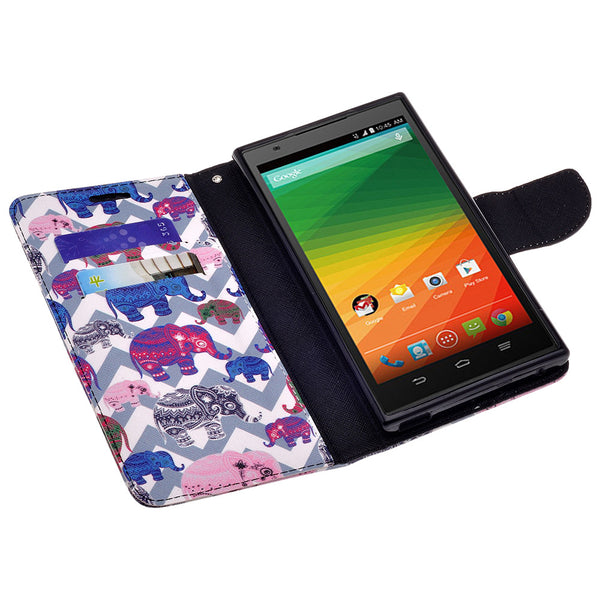 ZTE ZMAX leather wallet case - the elephant family- www.coverlabusa.com