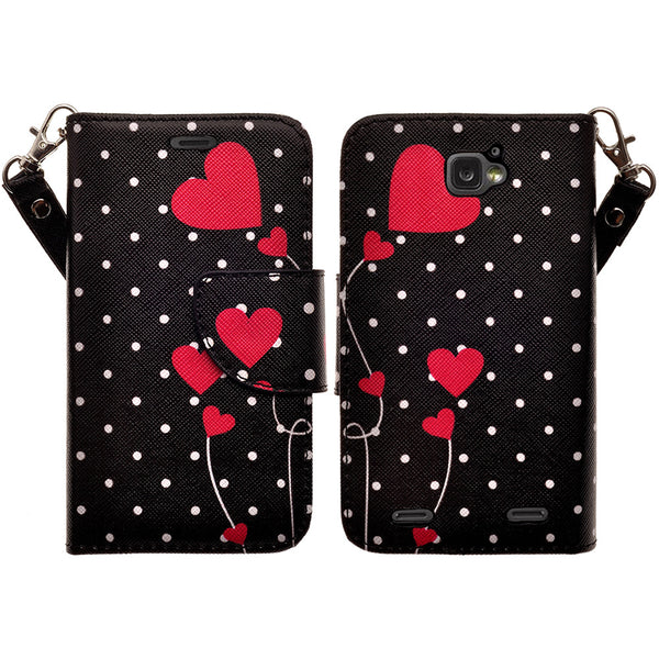 ZTE Zephyr leather wallet case - polka dots - www.coverlabusa.com