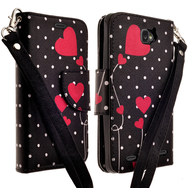 ZTE Zephyr leather wallet case - polka dots - www.coverlabusa.com