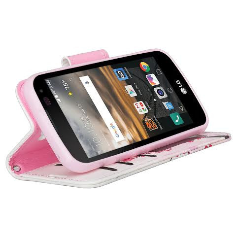 LG Optimus Zone 3 Cases | LG K4 Cases | LG Spree Cases | LG Rebel leather wallet case - cherry blossom - www.coverlabusa.com 