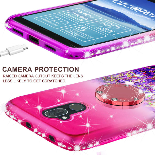 glitter ring phone case for Alcatel 7 - pink gradient - www.coverlabusa.com 