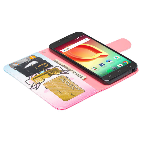 Alcatel A30 Plus Wallet Case - White Unicorn - www.coverlabusa.com