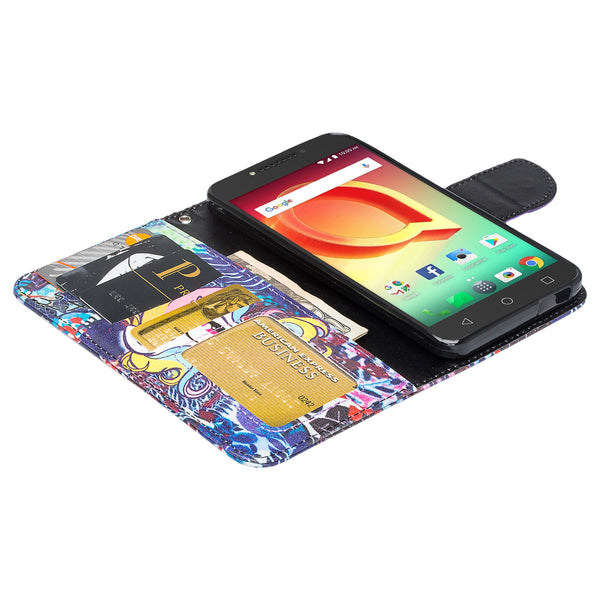 Alcatel A30 Plus Wallet Case - Rainbow Unicorn - www.coverlabusa.com