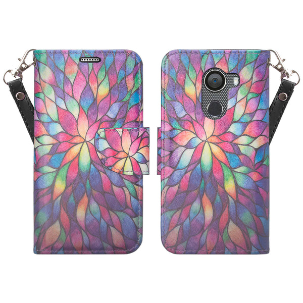 Alcatel A30 Plus Wallet Case - Rainbow Flower - www.coverlabusa.com