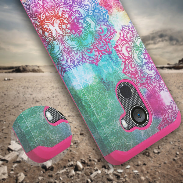 alcatel a30 plus hybrid case - teal flower - www.coverlabusa.com