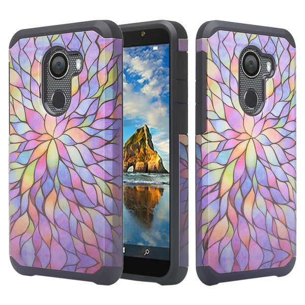 alcatel a30 plus hybrid case - rainbow flower - www.coverlabusa.com