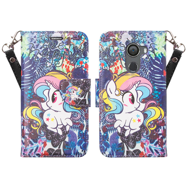 Alcatel A30 Plus Wallet Case - Rainbow Unicorn - www.coverlabusa.com