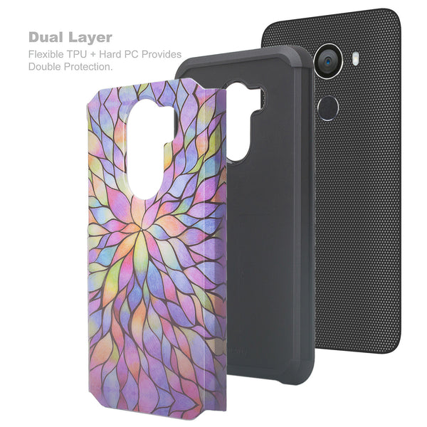 alcatel a30 plus hybrid case - rainbow flower - www.coverlabusa.com