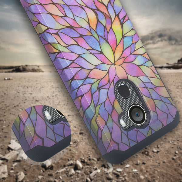 alcatel a30 plus hybrid case - rainbow flower - www.coverlabusa.com