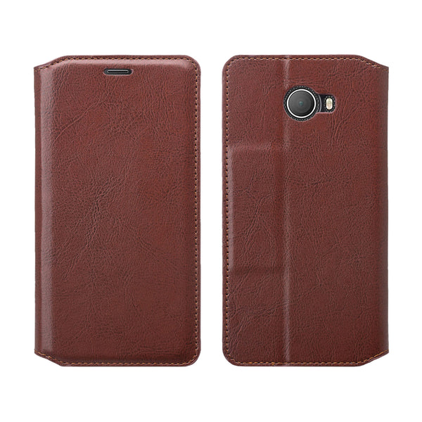 Jitterbug Smart 2 Smart2 Case, Magnetic Flip Fold Kickstand Leather Wallet Cover with ID & Credit Card Slots - Brown - www.coverlabusa.com