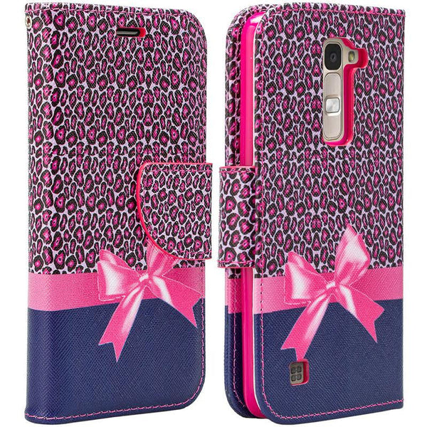 LG K8, Phoenix 2, Escape 3 Wallet Case, Wrist Strap [Kickstand] Pu Leather Wallet Case - HOT PINK CHEETAH www.coverlabusa.com