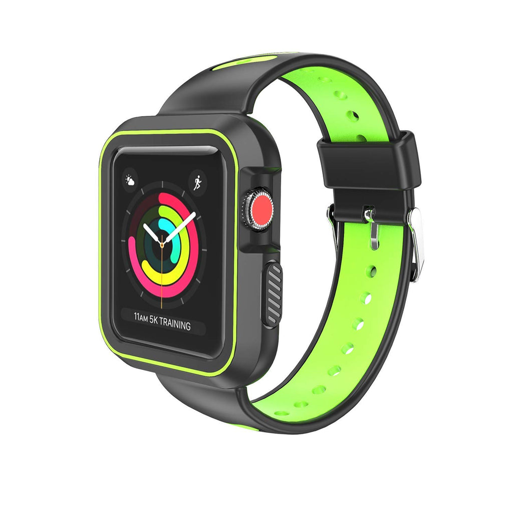 Sport Band with Case for Apple Watch 38mm 42mm,Soft Lightweight