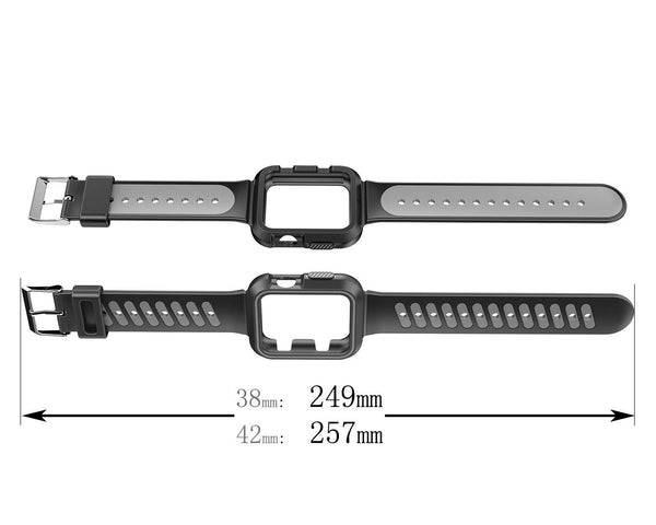 Nylon Sport Loop Replacement Strap for iWatch Apple Watch Series 3,Series 2, Series1,Hermes,Nike+- black+grey - www.coverlabusa.com