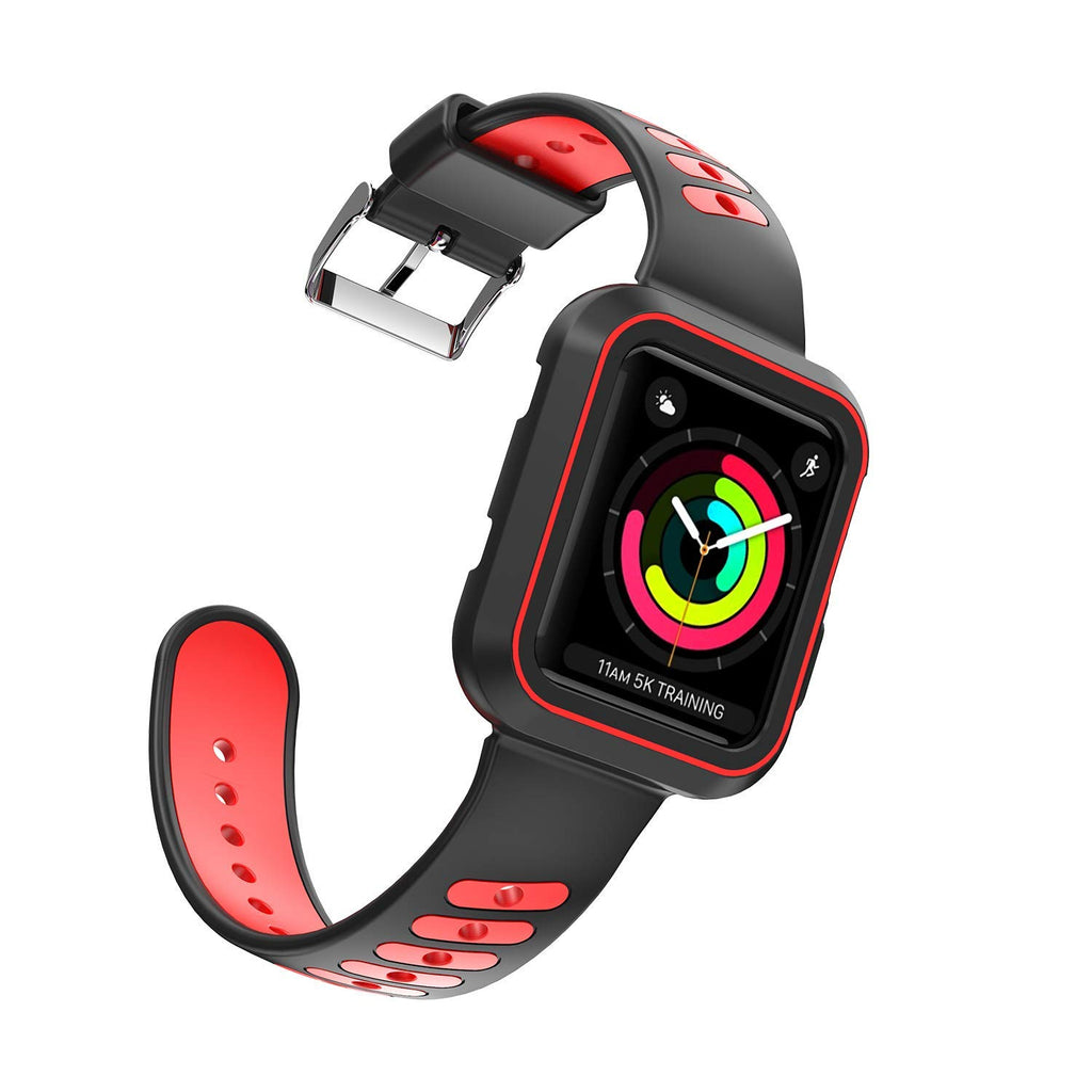 Sport Band with Case for Apple Watch 38mm 42mm,Soft Lightweight