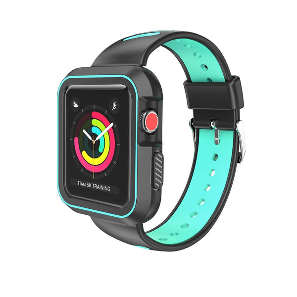 Nylon Sport Loop Replacement Strap for iWatch Apple Watch Series 3,Series 2, Series1,Hermes,Nike+- black+teal - www.coverlabusa.com