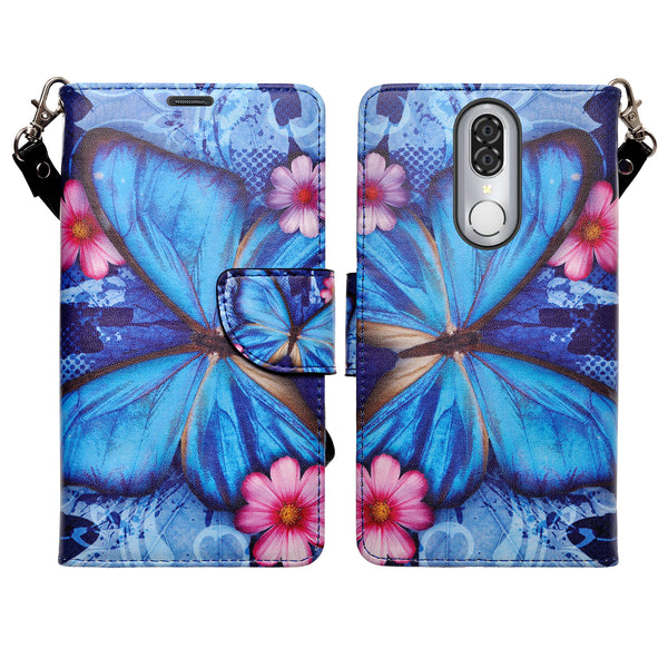 coolpad legacy wallet case - blue butterfly - www.coverlabusa.com